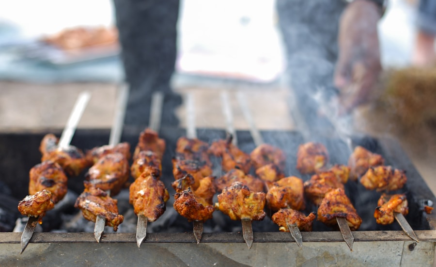 Tandoori de pollo y kebabs en restaurante indio Tenerife